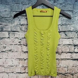 Essendi | Lime Green Ribbed Knit Tank Top